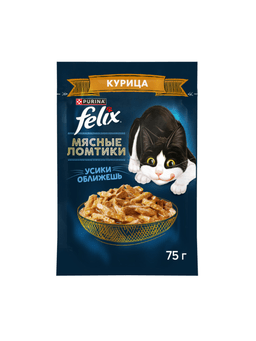 Felix «Go‘shtli bo‘laklar» voyaga yetgan mushuklar uchun tovuq go‘shti bilan sousdagi nam yem, 75 g - 1 dona-1