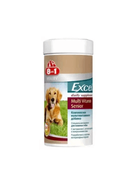 8in1 Excel Multi Vitamin Senior keksa itlar uchun multivitaminlar, qadoqda 70 dona - narx 1 tabletka uchun-1