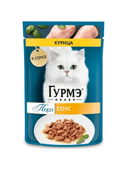 Gourmet Perle mushuklar uchun tovuq go‘shti bilan sousdagi nam yem, 75 g - 1 dona-1